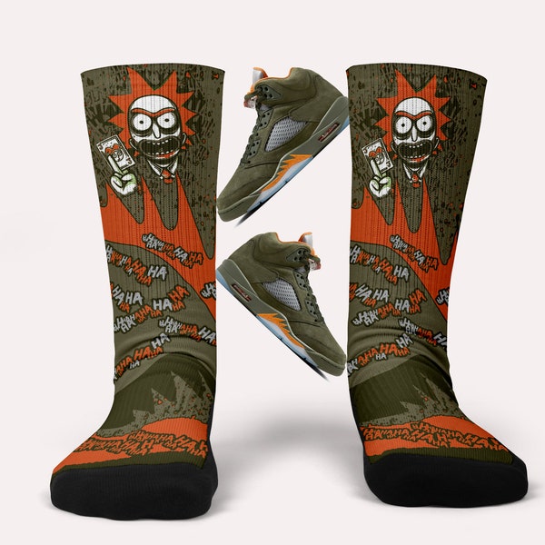Jordan 5 Olive Joker Socks- Matching Custom Socks