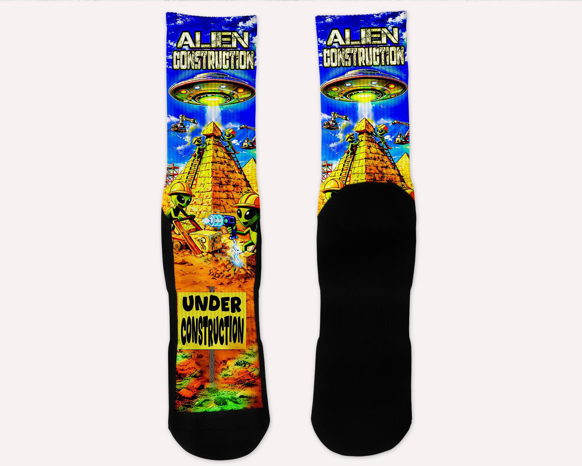 Aliens Pyramid Socks -custom Sock - Etsy