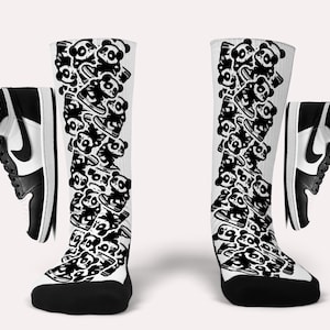 Jordan 1 OG 85/Homage Socks- Panda-Matching Custom Socks