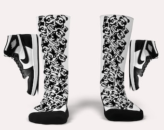 Jordan 1 OG 85/Homage Socks- Panda-Matching Custom Socks