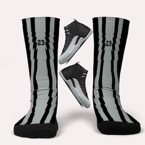 Jordan 12 Barons Socks - Matching Custom Socks