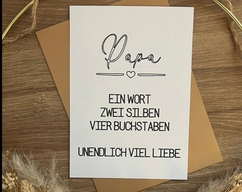 Grußkarte für Eltern / Muttertag Karte /Vatertag Karte/ Geschenk Papa / Geschenkidee Mama / Handgemacht & Personalisiert