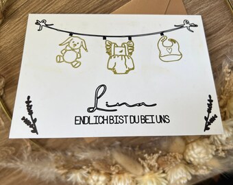 Gepersonaliseerde babykaart / gepersonaliseerde geboortekaart / gefeliciteerd baby / zwangerschap / welkom / lieve wenskaart / cadeau-idee baby