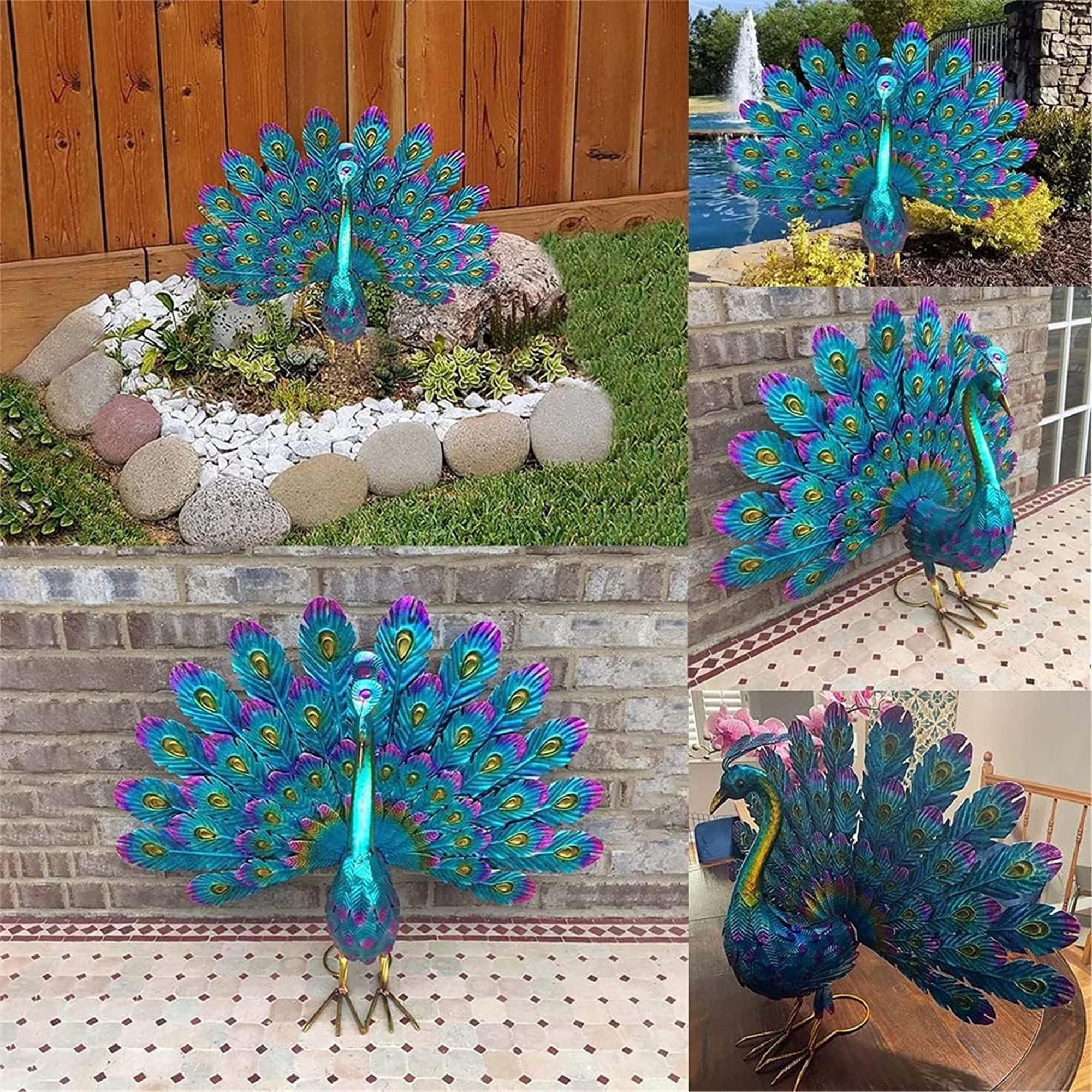 Christmas Decorations Faux Peacock Ornaments Glitter Blue Peacock Ornaments  With Tail Feather Clip-On Decor Set For Christmas - AliExpress