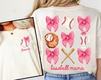 Baseball Mama Rosa Bogen Shirt, Kokette Baseball Shirt, Baseball Mama Shirt, Baseball Geschenk, Baseball Kokette Bogen, Sport Mutter, Baseball Shirt