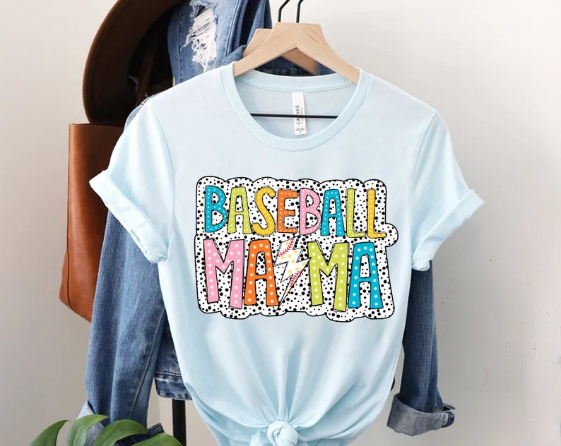 Comfort Color Dalmatian Dots Baseball Mama Shirt, Baseball Mom Shirt, Baseball Shirt, Baseball Game Day Shirt, Sports Mom Shirt, Mothers Day image 4