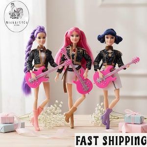 Kpop Demon Hunters Dolls, Anime Style Fashion Doll Set for Girls,Cute K Pop Collectible Toy Gift, Rumi Mira Zoey Huntrix Dolls, 11.02 inches