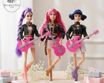 2000's Bratz Doll Boots Tall Platforms, Brown With Floral Print