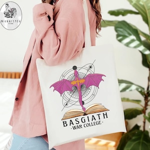 Fourth Wing Tote Bag, Basgiath War College, Gifts For Readers, Booktok Merch, Fantasy Books, Bookish Gift Tote Bag, Dragon Rider,Book lover