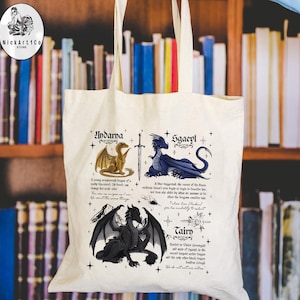 Fourth Wing Tote Bag, Gifts For Readers, Basgiath War College, Booktok Merch, Fantasy Books, Dragon Rider,Book lover, Bookish Gift Tote Bag