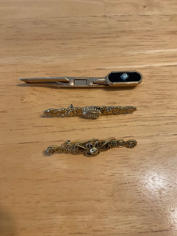 Antique Tie Clasp and Bar Pins