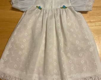 Handmade Heirloom Infant Dress Size:3-6 Months/ Handmade Baby Eyelet Dress/Baby Easter Dress