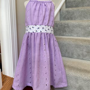Handmade Purple Little Girls Sundress/ Little Girl Purple Halter Dress