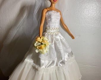 Handmade Fashion Doll Ballroom Wedding Gown