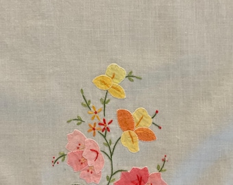 dresser scarves to embroider Hand embroidered & painted matching dresser scarves