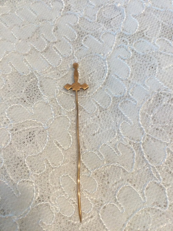 Antique Gold and Seed Pearls Stick Pin, Victorian - image 2