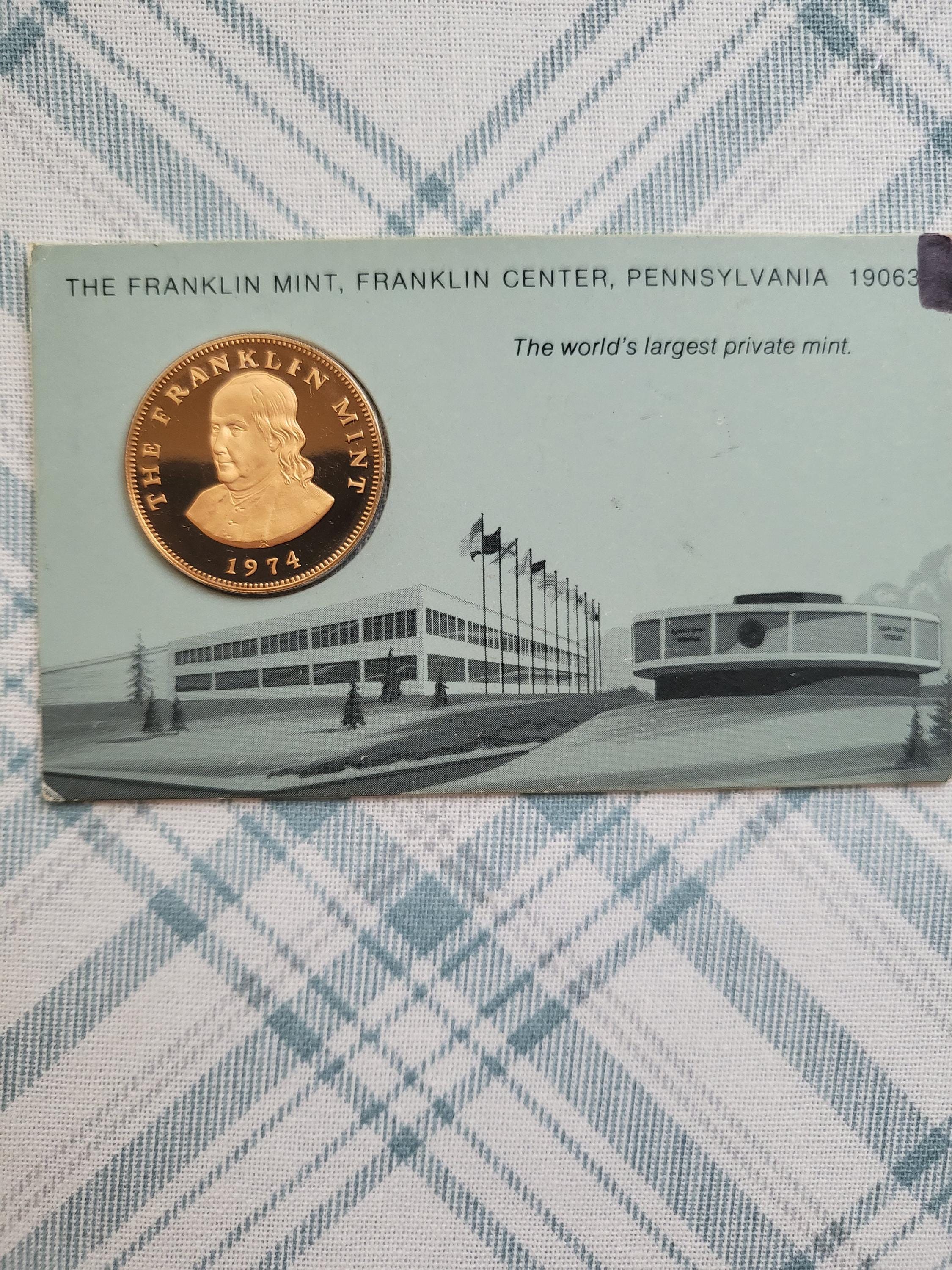 Franklin Mint 1974 Coin on Card - Etsy