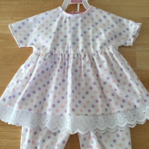 Handmade Cuddly Warm Infant Dress and Pantaloons Size 3 Months