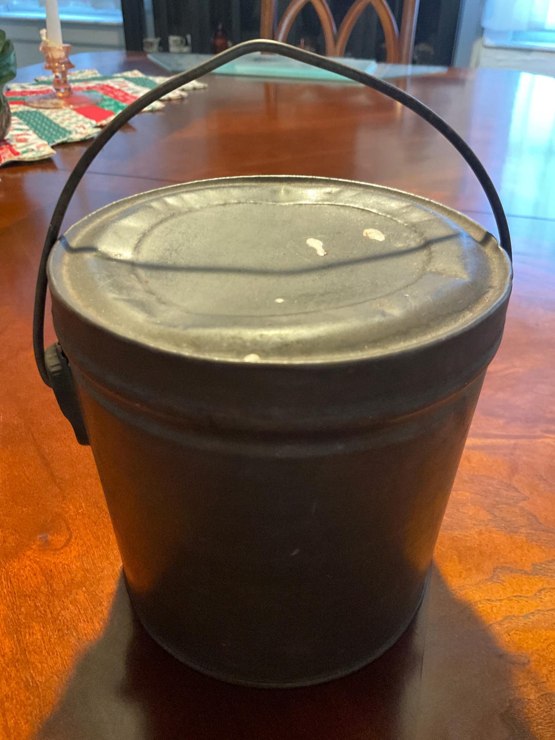 Antique Metal Lunchpail With Lid and Handle 1910 - Etsy