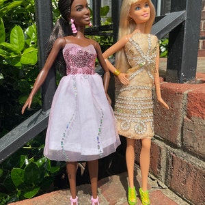 Handmade Fashion Doll Sparkly Dress Set/ Fashion Doll Prom Dress Set/ Fashion Doll Formal Dress Set