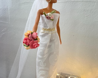 Handmade Fashion Doll Wedding Gown