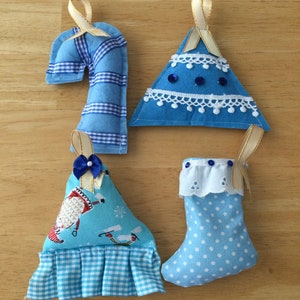 Handmade Blue Country Christmas Ornaments