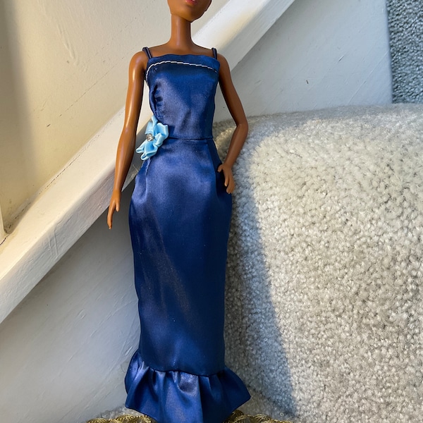 Handmade Fashion Doll Satin Evening Gown