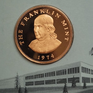Franklin Mint 1974 Coin on Card