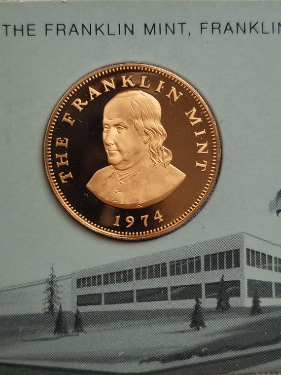 Franklin Mint 1974 Coin on Card - Etsy