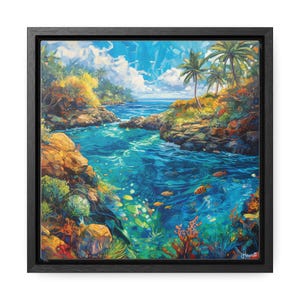 Hawaii Print, Hawaii Art Print, Vibrant Hawaii Ocean Prints – Wood Framed Gallery Print, Tropical Wall Art, Hawaii Art Lovers …
