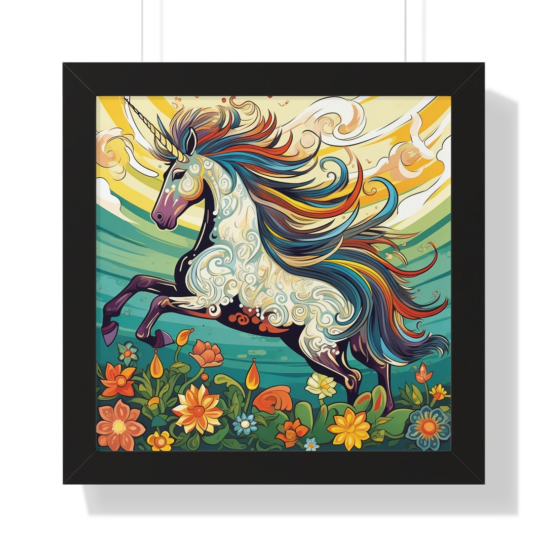 Unicorn, Framed Unicorn Print Unicorn Poster Premium Unicorn Wall Art ...