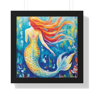 Mermaid Art, Mermaid Print, Mermaid Posters, Premium Framed Mermaid Art Print, Ideal for Mermaid Lover Gifts …