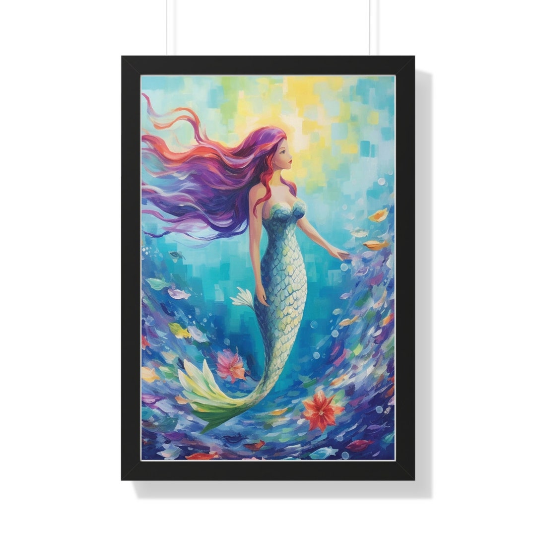 Mermaid Art Prints Mermaid Wall Decor Mermaid Wall Art Etsy