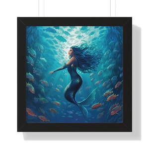 Mermaids, Mermaid Art, Mermaid Art Print, Premium Framed Mermaid Poster, Mermaid Wall Décor, Mermaid Gifts …