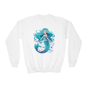 Kids Mermaid Sweatshirt, Mermaid Gifts, Unique Mermaid Clothing For Kids in 3 colors and 5 Sizes available...&quot;Ocean&#39;s Bubbles&quot;...