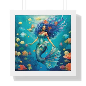 Mermaids, Mermaid Art, Mermaid Art Print, Premium Framed Mermaid Poster, Mermaid Wall Décor, Mermaid Gifts …