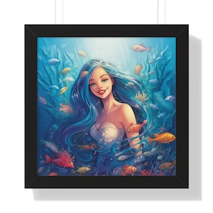 Mermaids, Mermaid Art, Mermaid Art Print, Premium Framed Mermaid Poster, Mermaid Wall Décor, Mermaid Gifts …