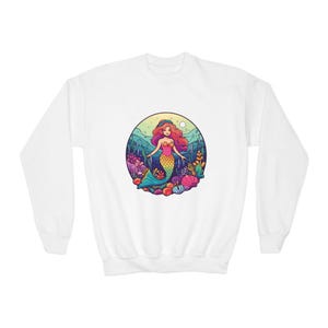 Kids Mermaid Sweatshirt, Mermaid Gifts, Unique Mermaid Clothing For Kids in 3 colors and 5 Sizes...&quot;Underwater Rainbows&quot;...