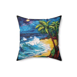 Hawaii Art Pillow, Hawaii Art Print Pillow, Decorative Hawaii Pillows, Tropical Art Accent for Home Décor, Hawaii Landscape Throw Pillow …