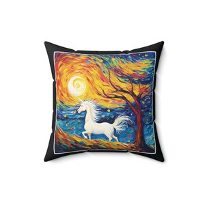 Almofada de unicórnio, almofada decorativa de unicórnio, toque artístico excêntrico para decoração de casa de fantasia, almofadas com estampa de arte de unicórnio, almofadas com arte de fantasia…