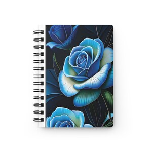 Spiral Notebook Journal - Art Print Notebook, Fantasy Rose Art Print Notebook Journal 5x7 Inch Journal Stationary Art