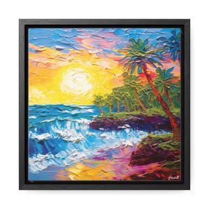 Hawaii Art Print, Hawaii Ocean Art Prints - Tropical Sunset Wall Decor, Coastal Hawaiian Landscape Canvas Print, Beach House Wall Art …