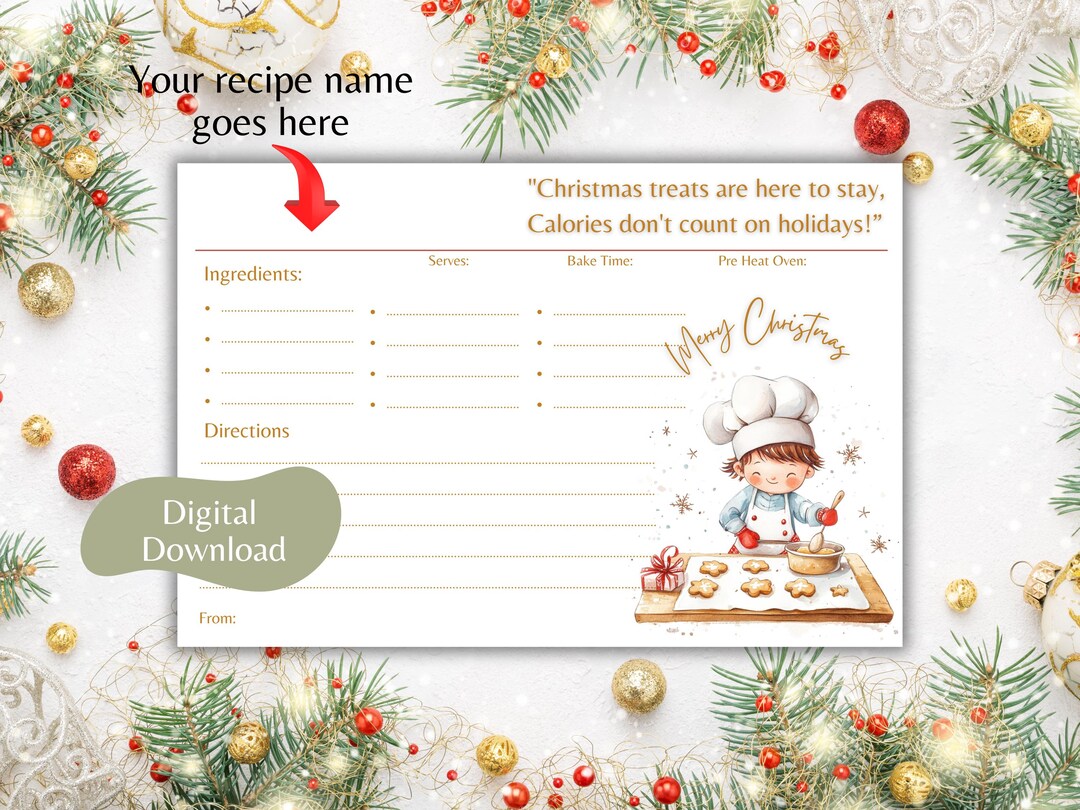 Holiday Printable Recipe Cards - Il 1080xN.6455024276 Fl6x 