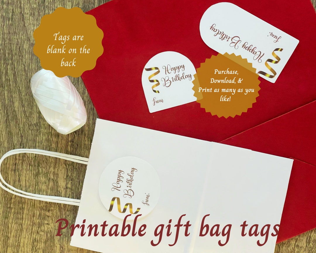 Set of Printable Gift Bag Tags Instant Download Gift Box Tags Etsy