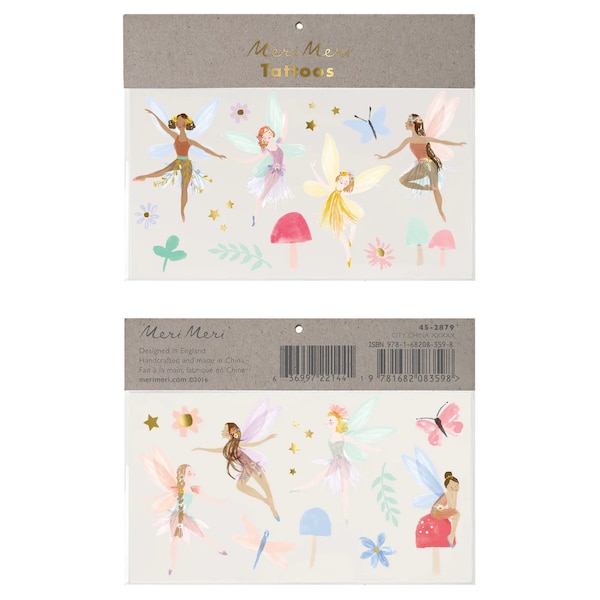 Fairy Large Temporary Tattoos for Kids, Birthday Favors