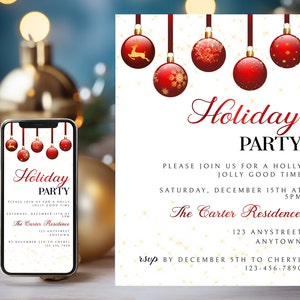 Editable Holiday Party Invitation Template