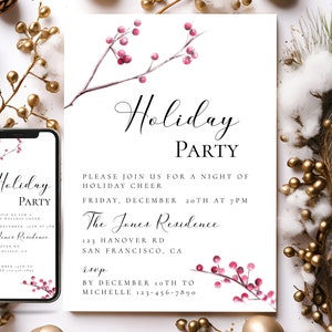 Editable Holiday Party Invitation Template