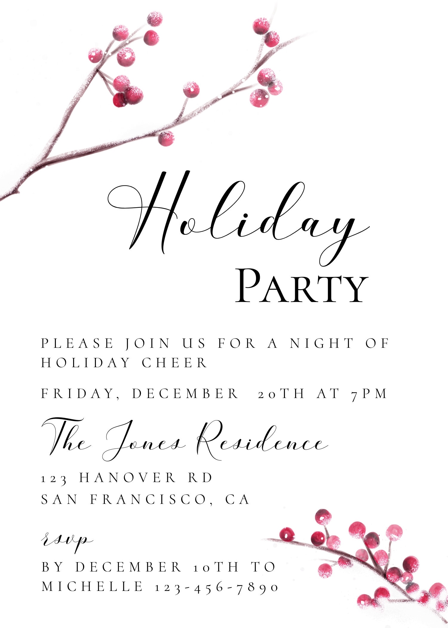 Editable Holiday Party Invitation Template - Etsy