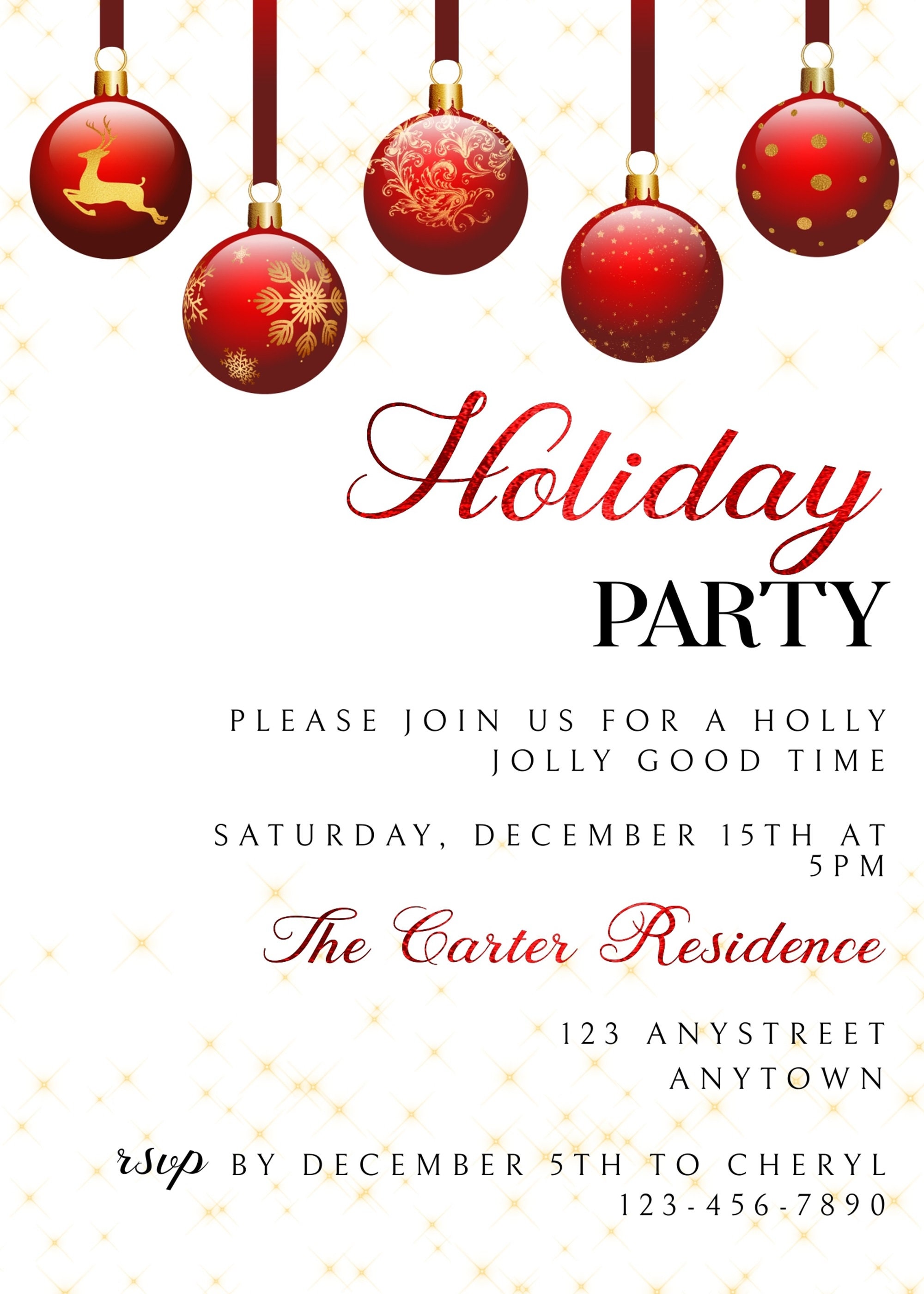 Editable Holiday Party Invitation Template Etsy