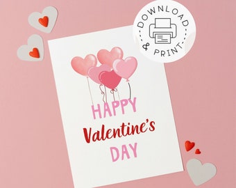 Happy Valentine's Day Printable Card / Instant Download PDF
